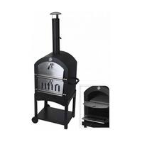 Kulgrill med hjul Sort (Ø10 x 46,5 cm) (44,5 x 65 x 158 cm)