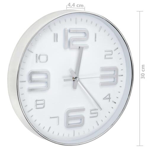 Vægur 30 cm sølvfarvet