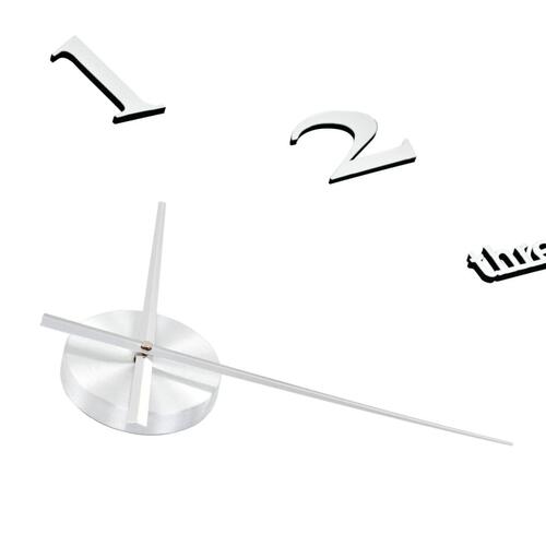 3D-vægur moderne design 100 cm XXL sølvfarvet