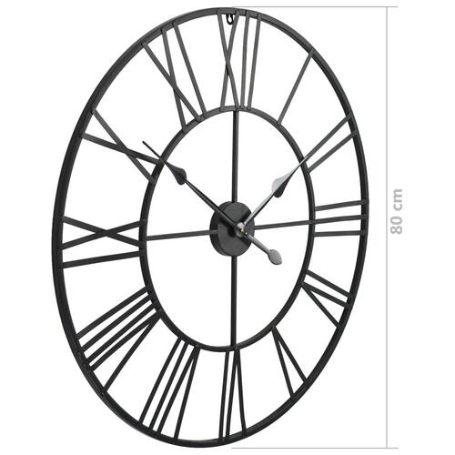 Vægur i vintagestil kvarts-urværk metal 80 cm XXL