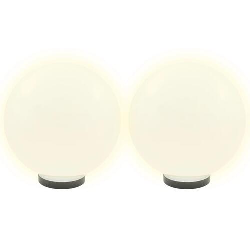 LED-kuglelamper 2 stk. kugleformet 30 cm PMMA