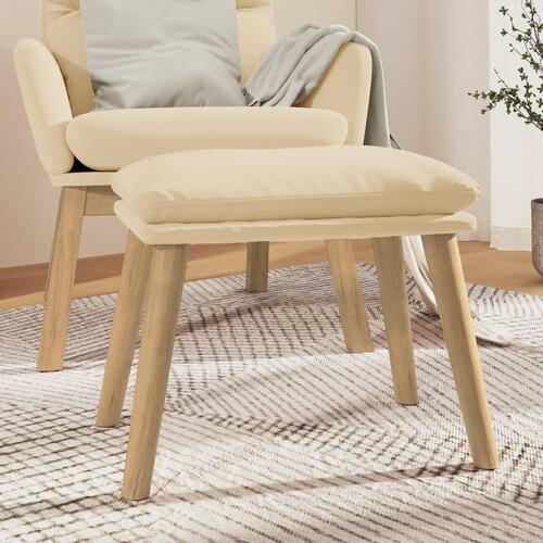 Fodskammel 45x29,5x35 cm fløjl cremefarvet