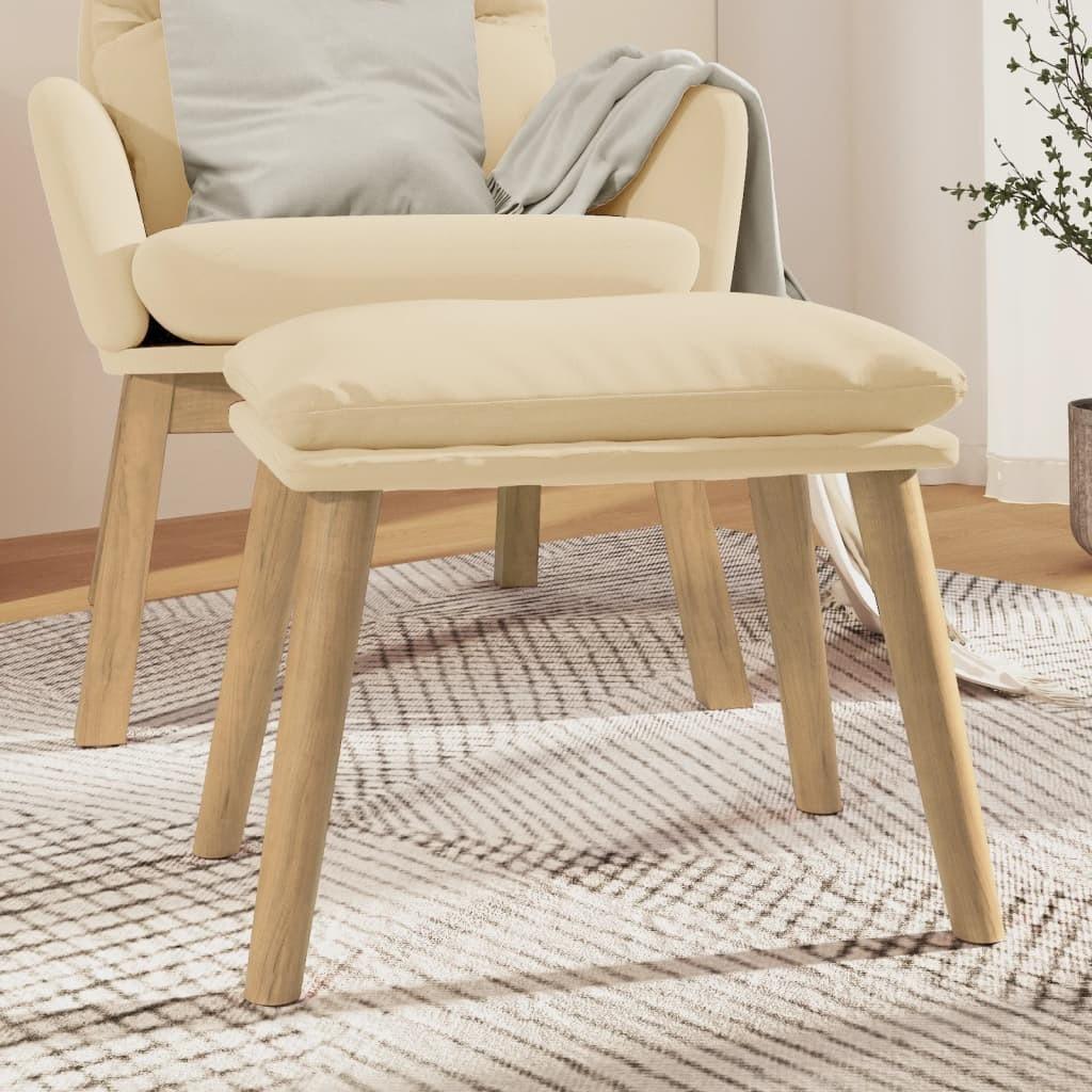 Fodskammel 45x29,5x35 cm fløjl cremefarvet