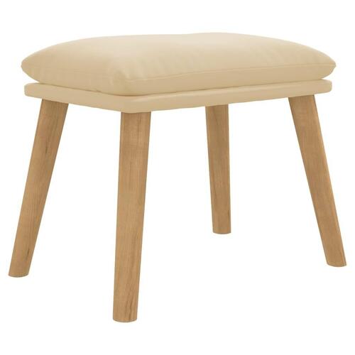Fodskammel 45x29,5x35 cm fløjl cremefarvet