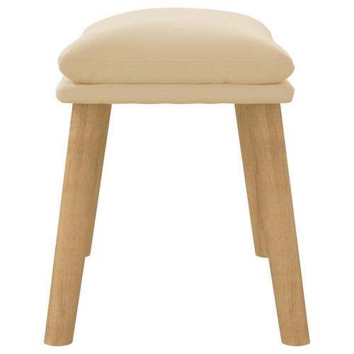 Fodskammel 45x29,5x35 cm fløjl cremefarvet