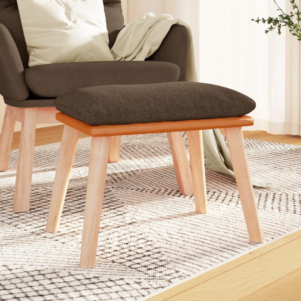 Fodskammel 45x29,5x39 cm stof og kunstlæder brun