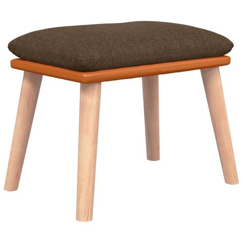 Fodskammel 45x29,5x39 cm stof og kunstlæder brun