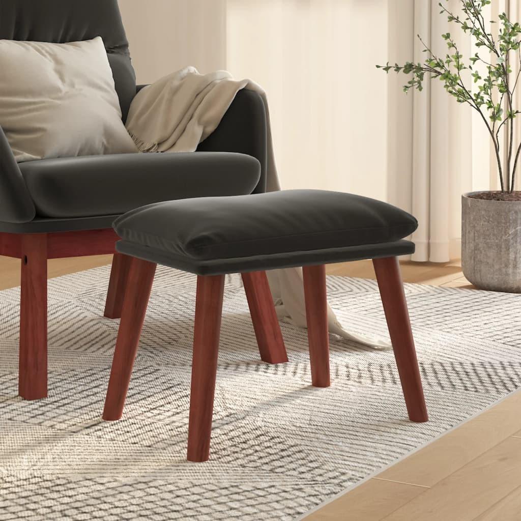 Fodskammel 45x29,5x35 cm fløjl mørkegrå