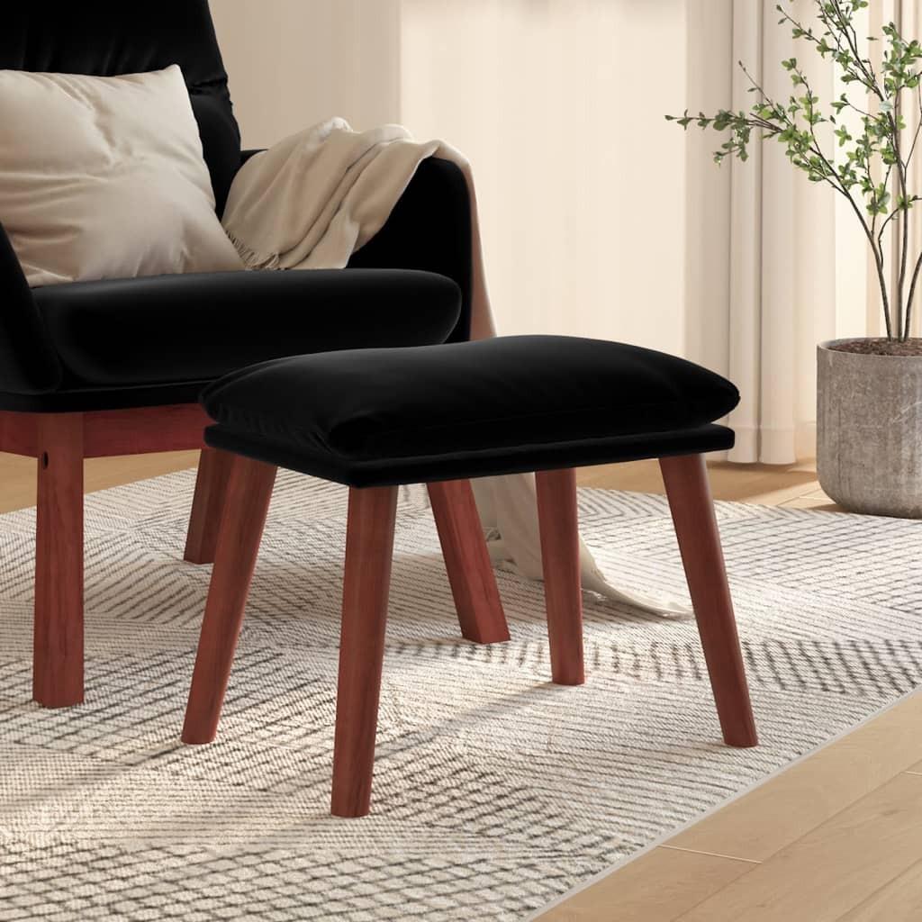 Fodskammel 45x29,5x35 cm fløjl sort