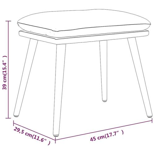 Fodskammel 45x29,5x35 cm fløjl sort