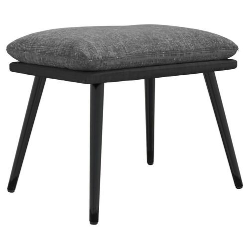 Fodskammel 45x29,5x35 cm stof og kunstlæder lysegrå