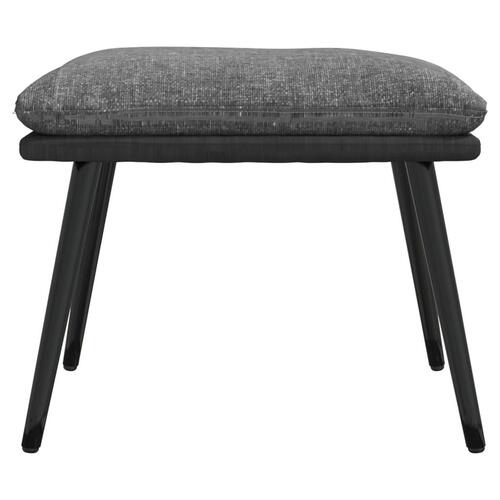 Fodskammel 45x29,5x35 cm stof og kunstlæder lysegrå