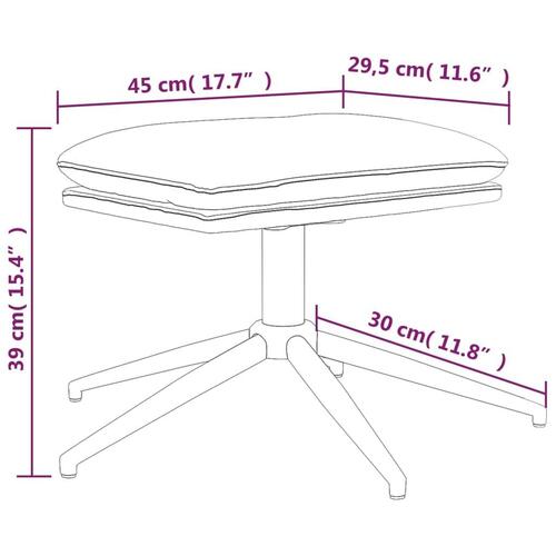 Fodskammel 45x29,5x39 cm kunstlæder sort
