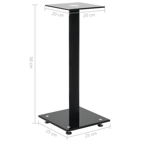 Højtalerstativer 2 stk. hærdet glas 1 søjledesign sort
