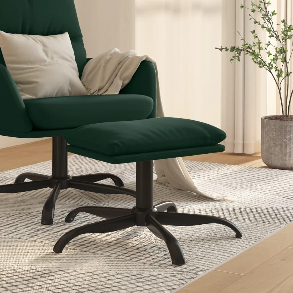 Fodskammel 60x60x36 cm stof mørkegrøn