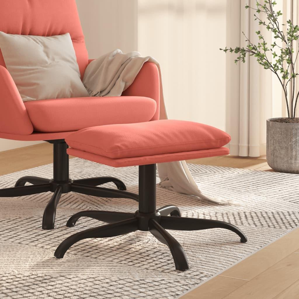 Fodskammel 60x60x36 cm fløjl lyserød