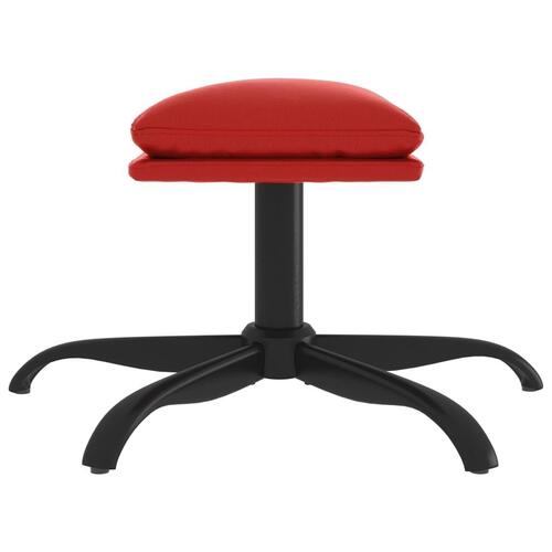 Fodskammel 60x60x36 cm kunstlæder vinrød