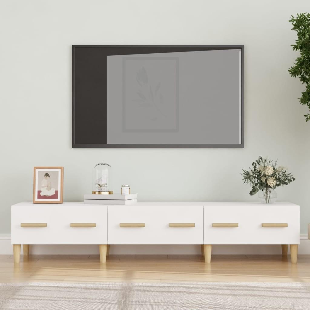 Tv-bord 150x34,5x30 cm konstrueret træ hvid