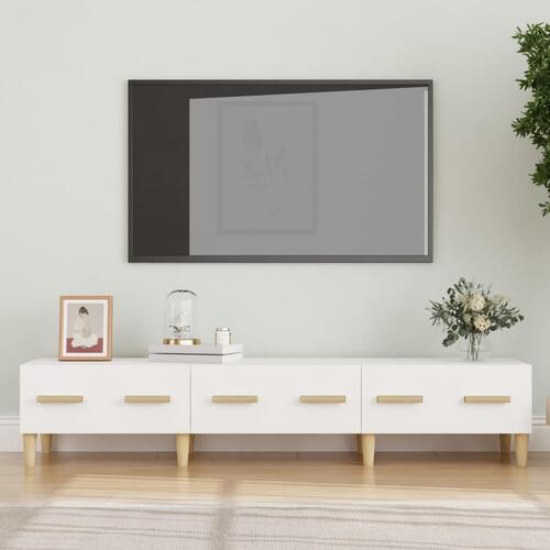 Tv-bord 150x34,5x30 cm konstrueret træ hvid