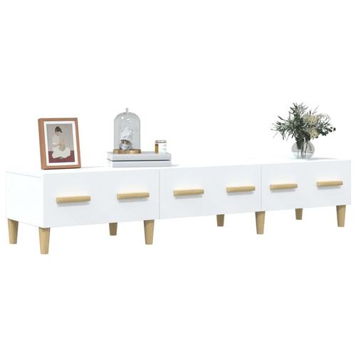 Tv-bord 150x34,5x30 cm konstrueret træ hvid