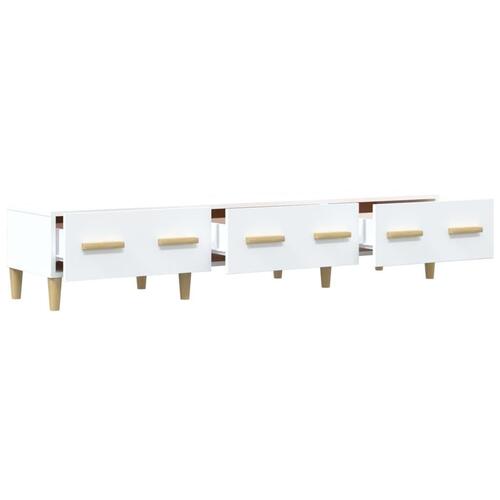 Tv-bord 150x34,5x30 cm konstrueret træ hvid