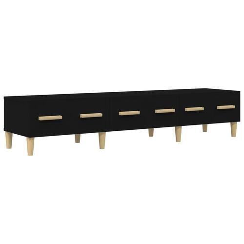 Tv-bord 150x34,5x30 cm konstrueret træ sort