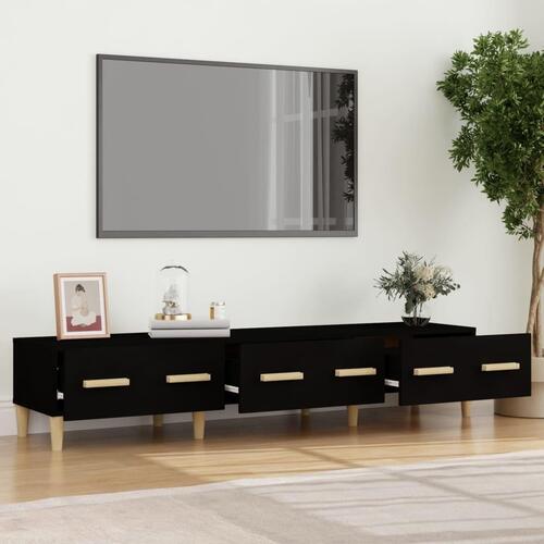 Tv-bord 150x34,5x30 cm konstrueret træ sort