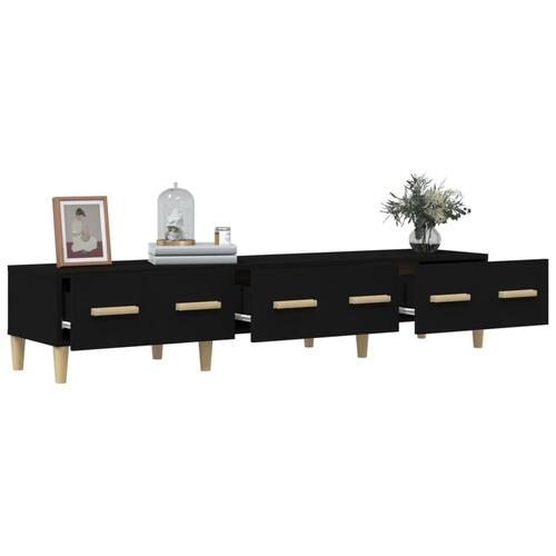 Tv-bord 150x34,5x30 cm konstrueret træ sort