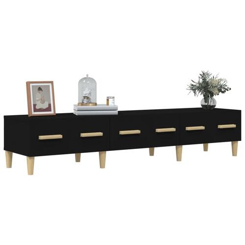 Tv-bord 150x34,5x30 cm konstrueret træ sort