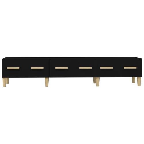 Tv-bord 150x34,5x30 cm konstrueret træ sort