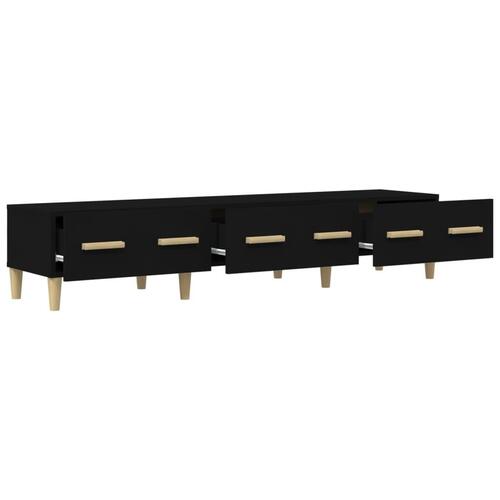 Tv-bord 150x34,5x30 cm konstrueret træ sort