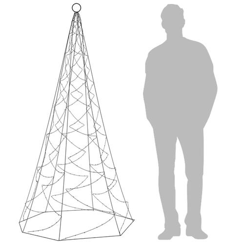 Juletræ til flagstang 200 LED'er 180 cm varmt hvidt lys