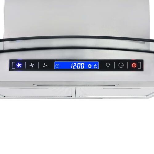 Ø-emhætte 90 cm LCD-display touchsensor 756 m³/t. LED
