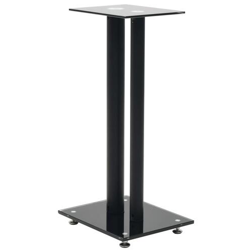Højtalerstativer 2 stk. hærdet glas 2 søjledesigns sort