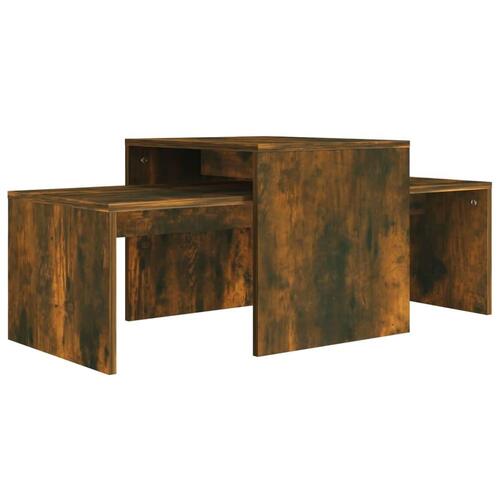 Sofaborde 3 dele 100x48x40 cm konstrueret træ røget egetræ