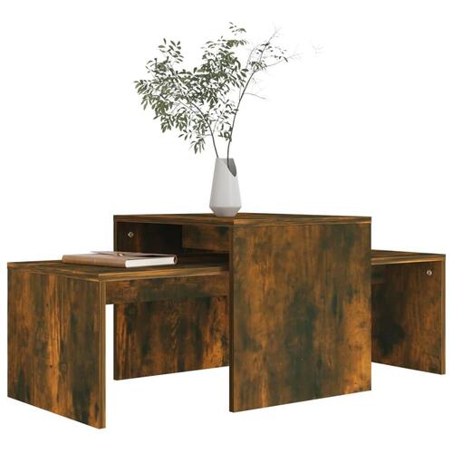Sofaborde 3 dele 100x48x40 cm konstrueret træ røget egetræ