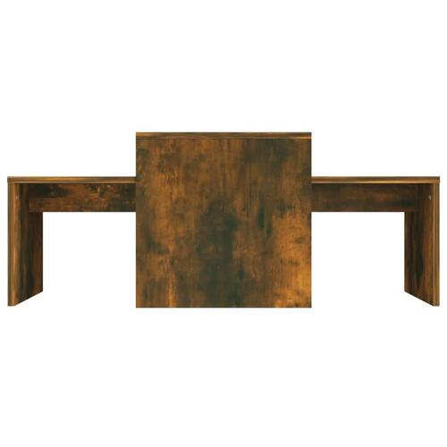 Sofaborde 3 dele 100x48x40 cm konstrueret træ røget egetræ