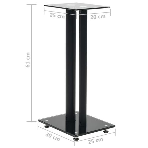 Højtalerstativer 2 stk. hærdet glas 2 søjledesigns sort