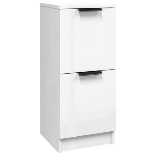 Skænk 30x30x70 cm konstrueret træ hvid højglans