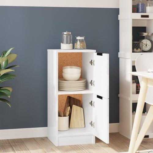 Skænk 30x30x70 cm konstrueret træ hvid højglans