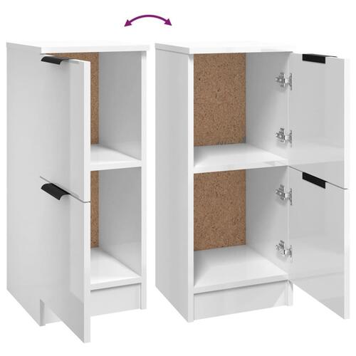 Skænk 30x30x70 cm konstrueret træ hvid højglans