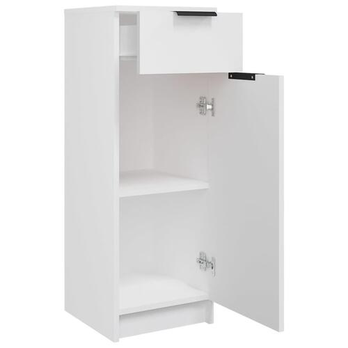 Badeværelsesskab 32x34x90 cm konstrueret træ hvid