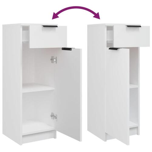 Badeværelsesskab 32x34x90 cm konstrueret træ hvid