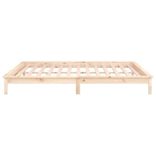 Sengeramme med LED-lys 140x200 cm massivt træ
