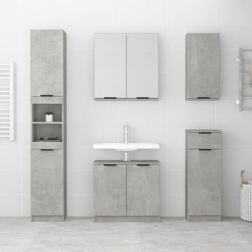 Badeværelsesskab 64,5x33,5x59 cm konstrueret træ betongrå