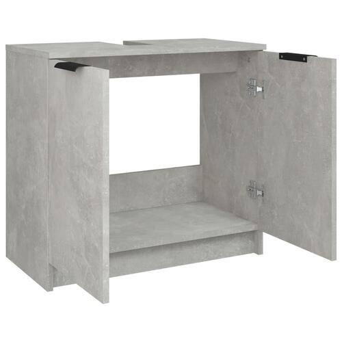 Badeværelsesskab 64,5x33,5x59 cm konstrueret træ betongrå