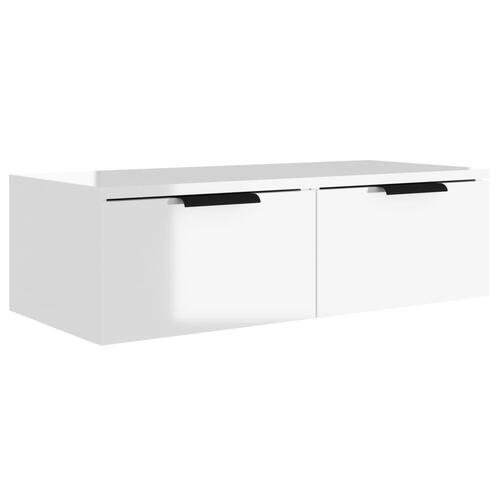 Vægskab 68x30x20 cm konstrueret træ hvid højglans