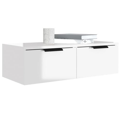 Vægskab 68x30x20 cm konstrueret træ hvid højglans