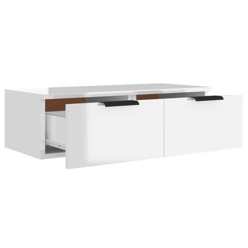 Vægskab 68x30x20 cm konstrueret træ hvid højglans