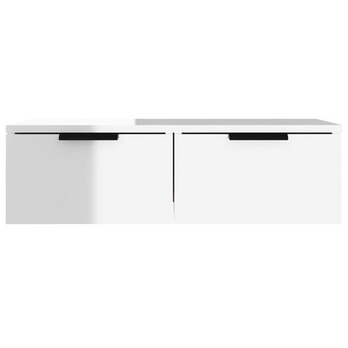 Vægskab 68x30x20 cm konstrueret træ hvid højglans